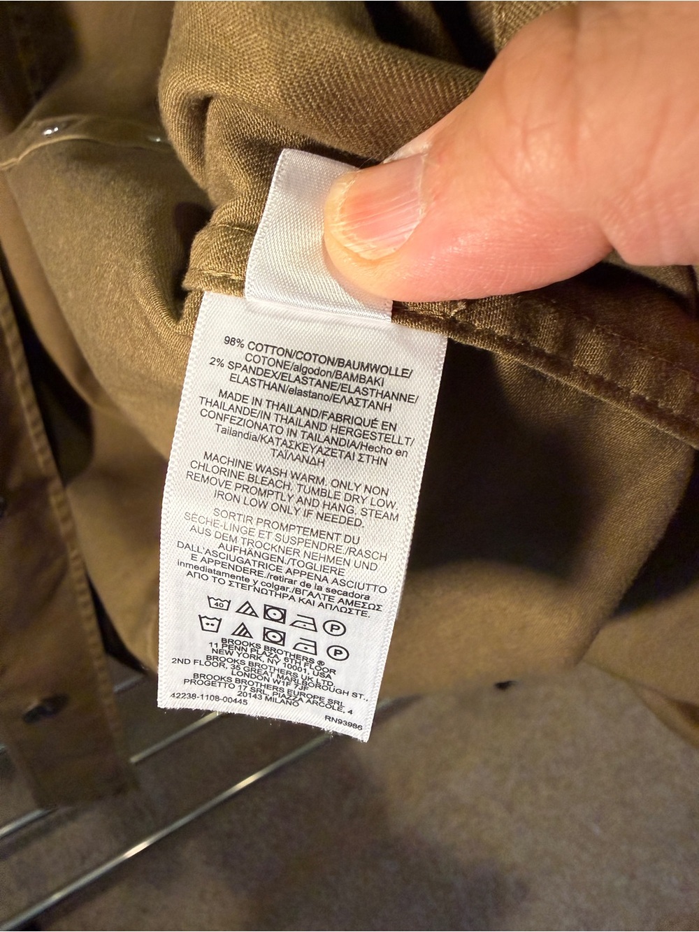 BROOKS BROTHERS - Dark Olive Cotton Twill Chore Coat in Men’s 2XL (NWT) - Picture 9 of 13